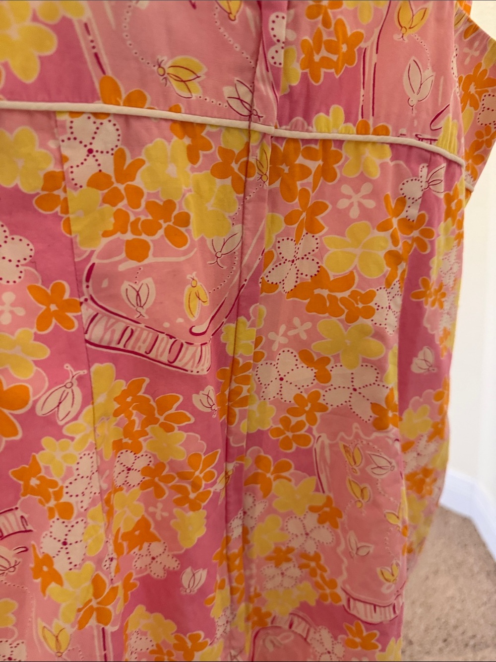 Lilly Pulitzer đ»Pink Floral Sundress with Orange & Yellow Blooms - Picture 9 of 12